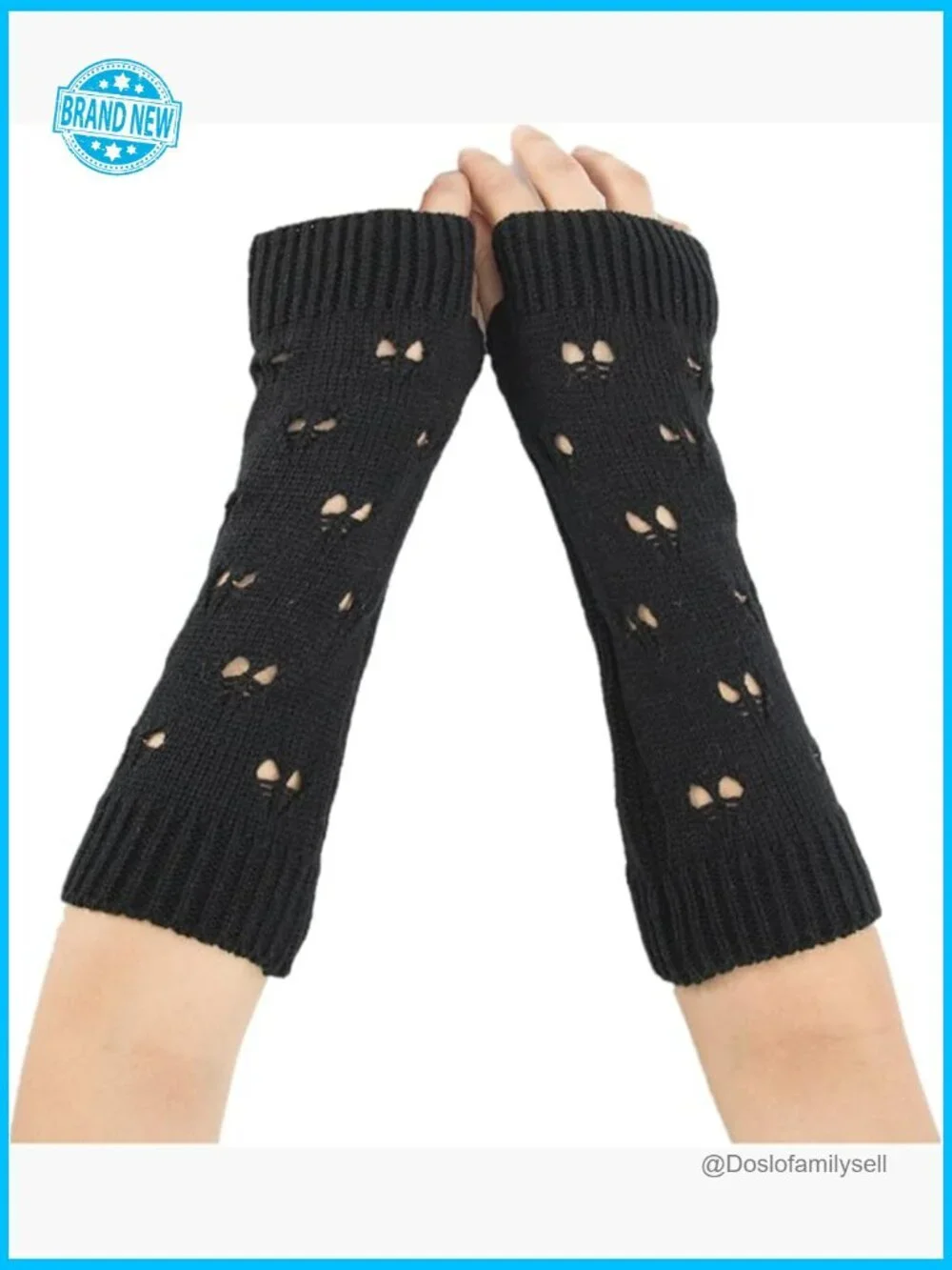 Ripped Crochet Gloves Fairy Grunge Y2K Arm Warmers One Size Fits Most